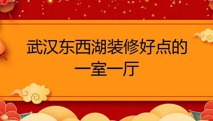 武汉东西湖装修好点的一室一厅