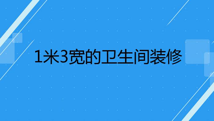 1米3宽的卫生间装修