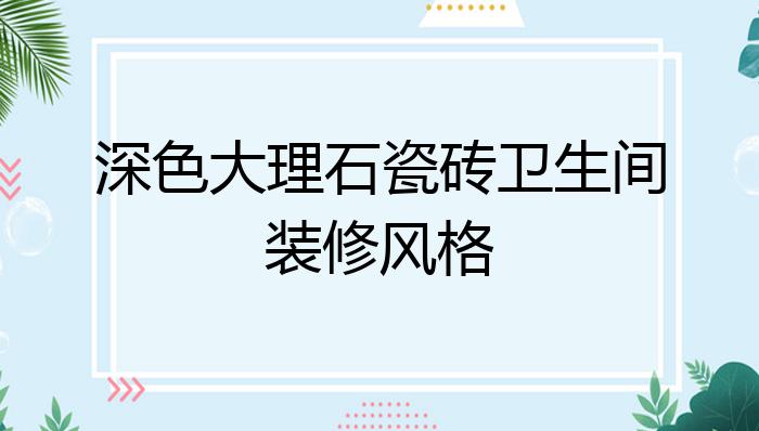 深色大理石瓷砖卫生间装修风格