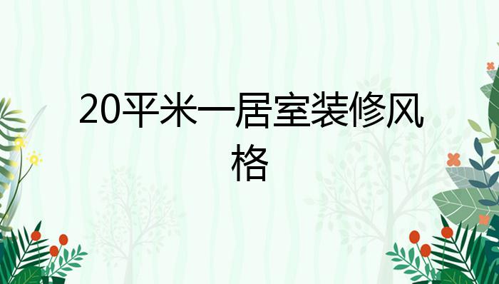 20平米一居室装修风格